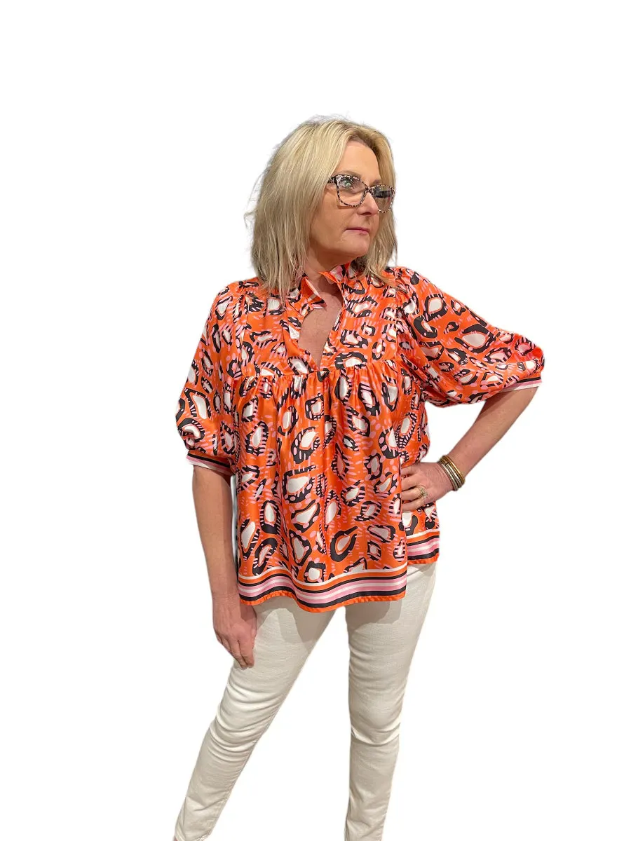 3/4 Sleeve Puff Top