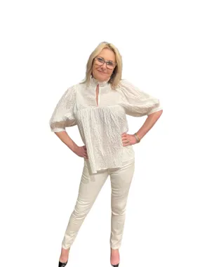 3/4 Sleeve Puff Top