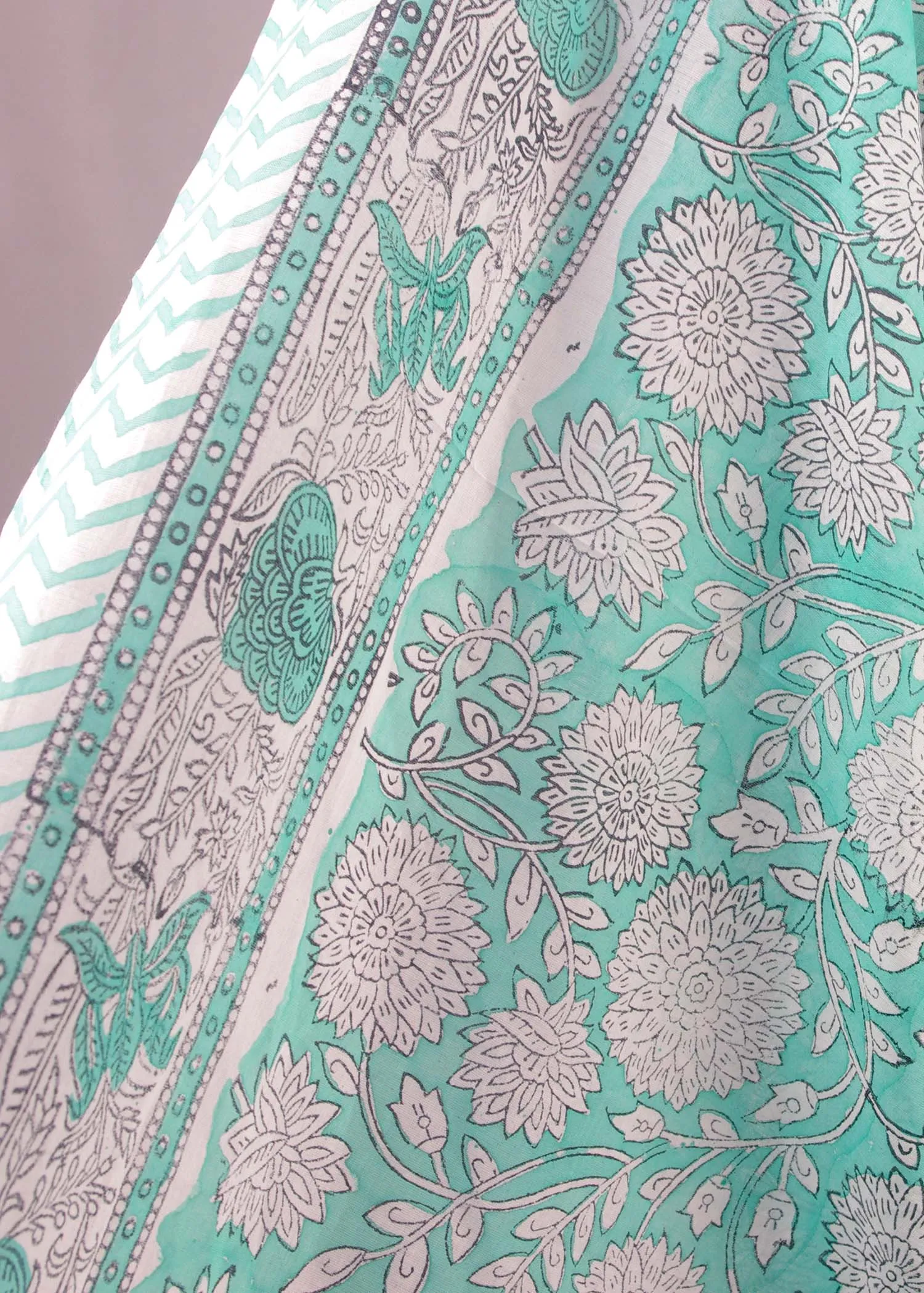 Beach Coverup Sarong Pareo - Teal Floral