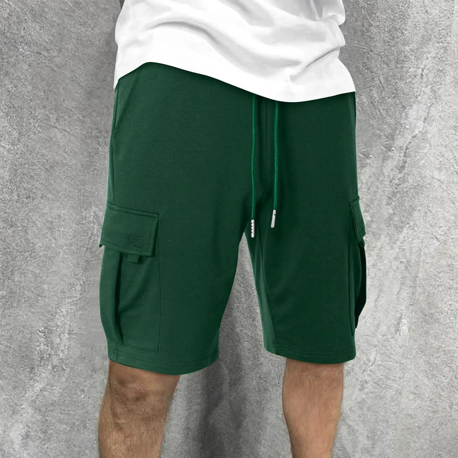 Cargo Shorts for Men Athletic Shorts Stylish Multic-Pockets Shorts Man Basketball Summer Casual Drawstring Shorts Relaxed Fit