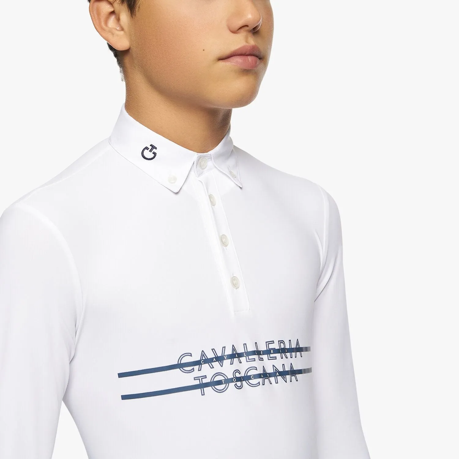 CAVALLERIA TOSCANA BOYS PRINTED STRIPE CT LOGO L/S SHIRT