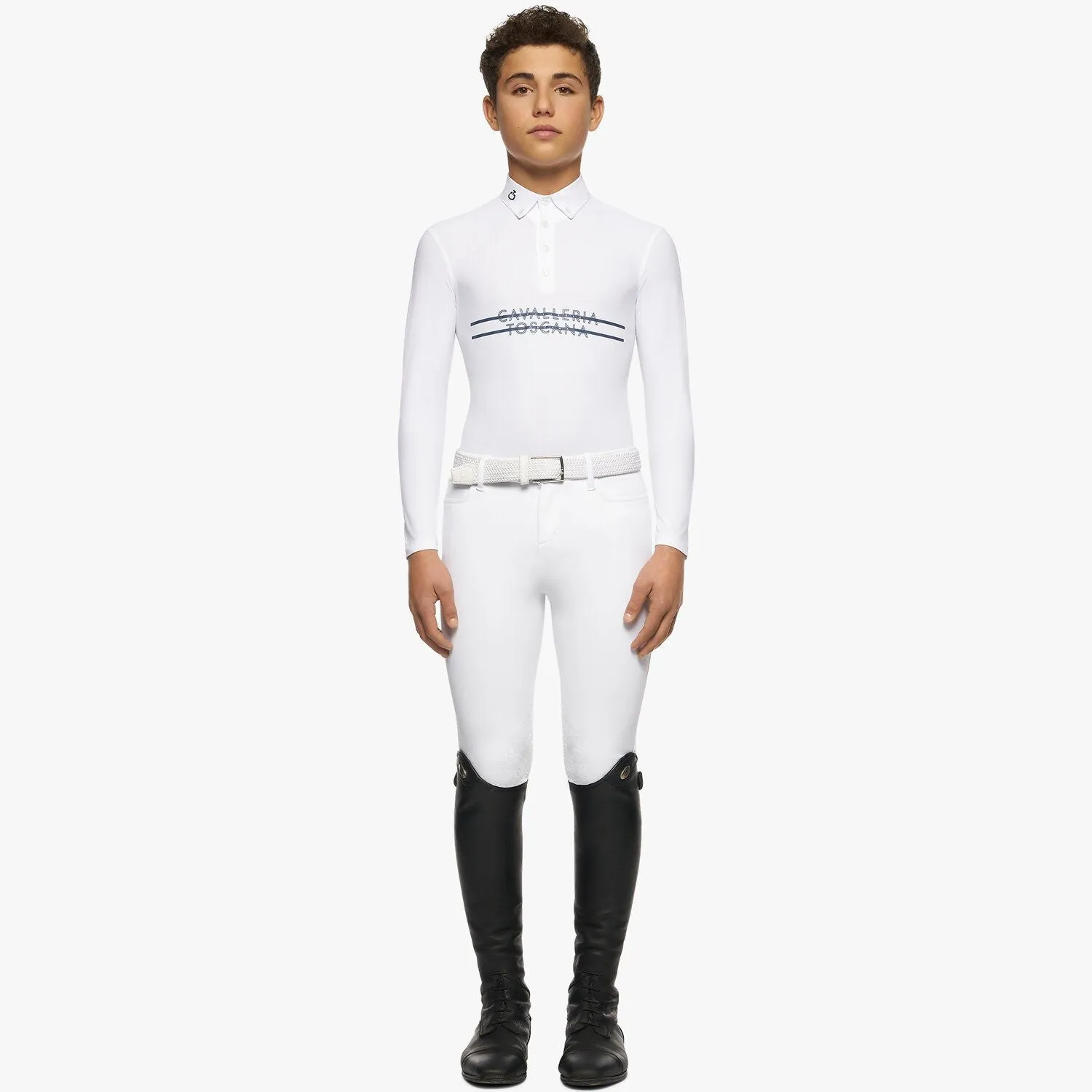 CAVALLERIA TOSCANA BOYS PRINTED STRIPE CT LOGO L/S SHIRT