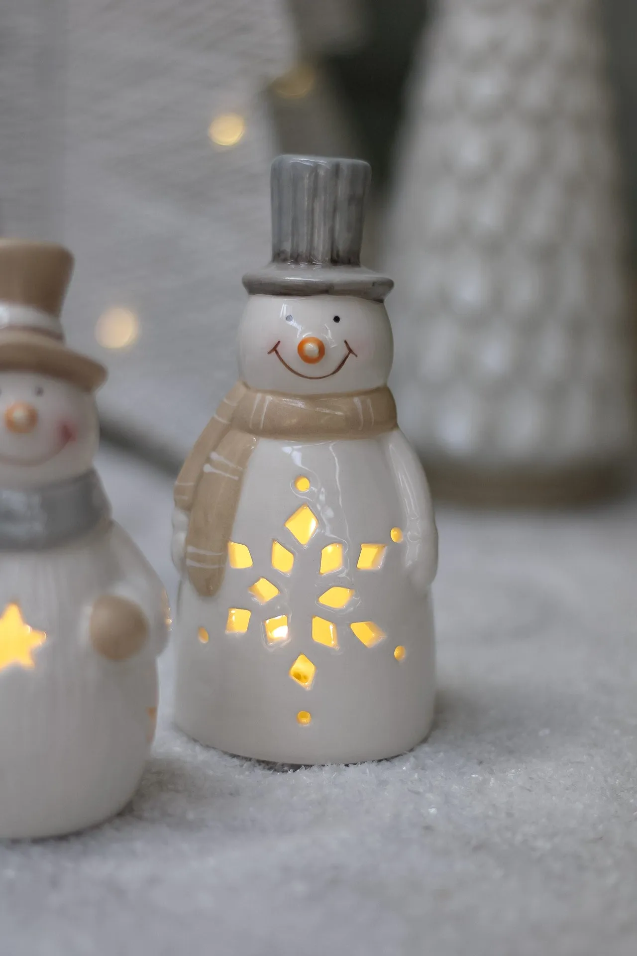 Ceramic LED Snowmen