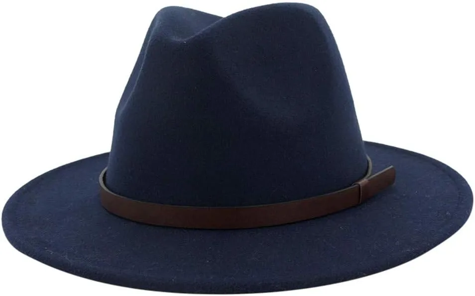 Classic Solid Fedora Hats for Men Women Wide Brim Felt Hat Panama Dress Fedora Hat