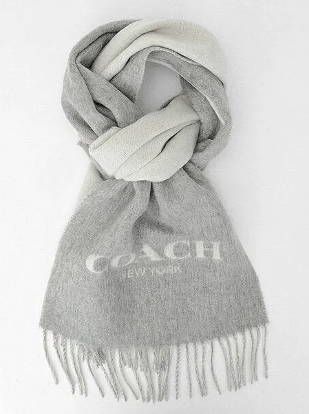 Coach Women's Double Faced Muffler Scarf Light Grey/Chalk F56209