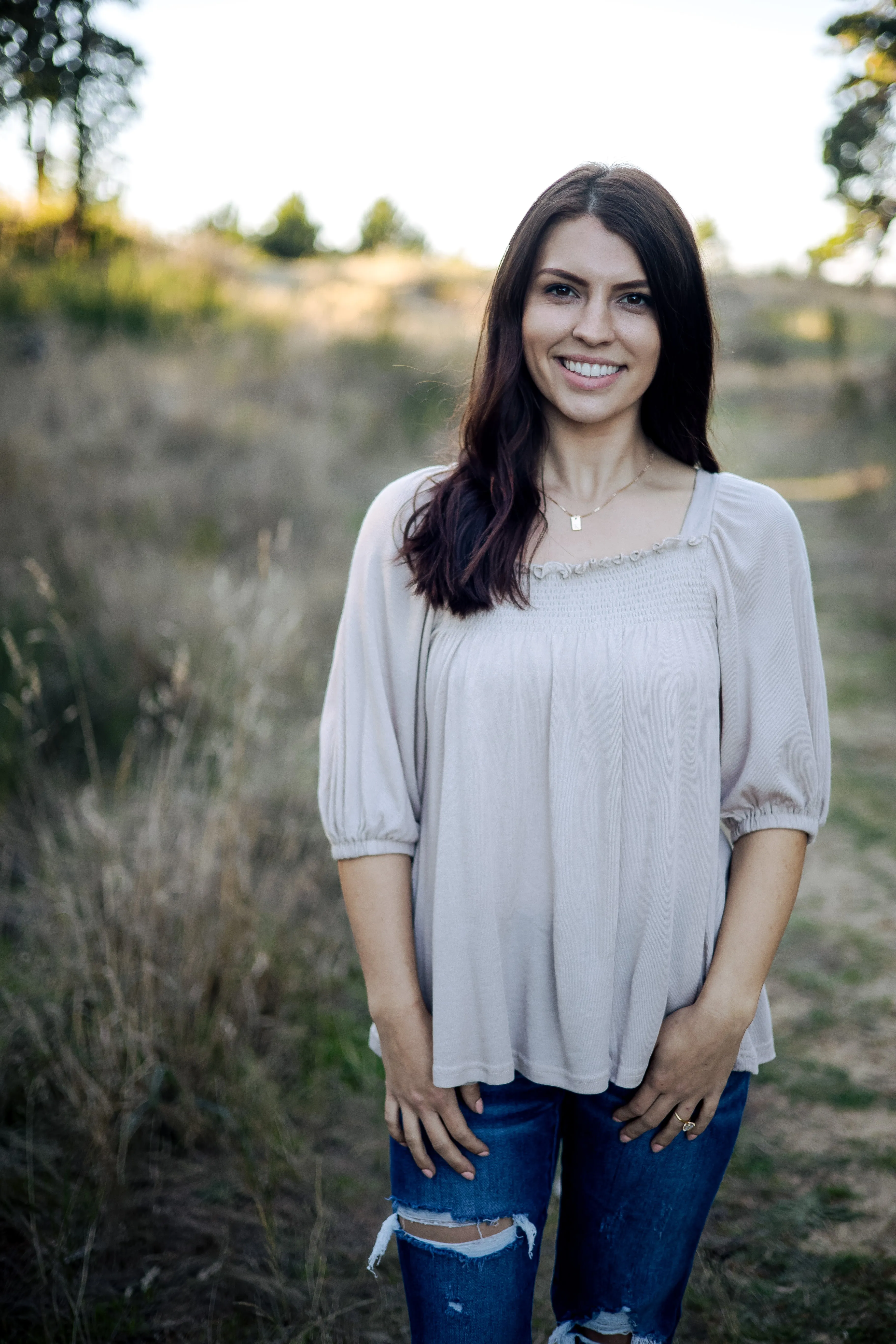 Corlissa Smocked Top (Natural)