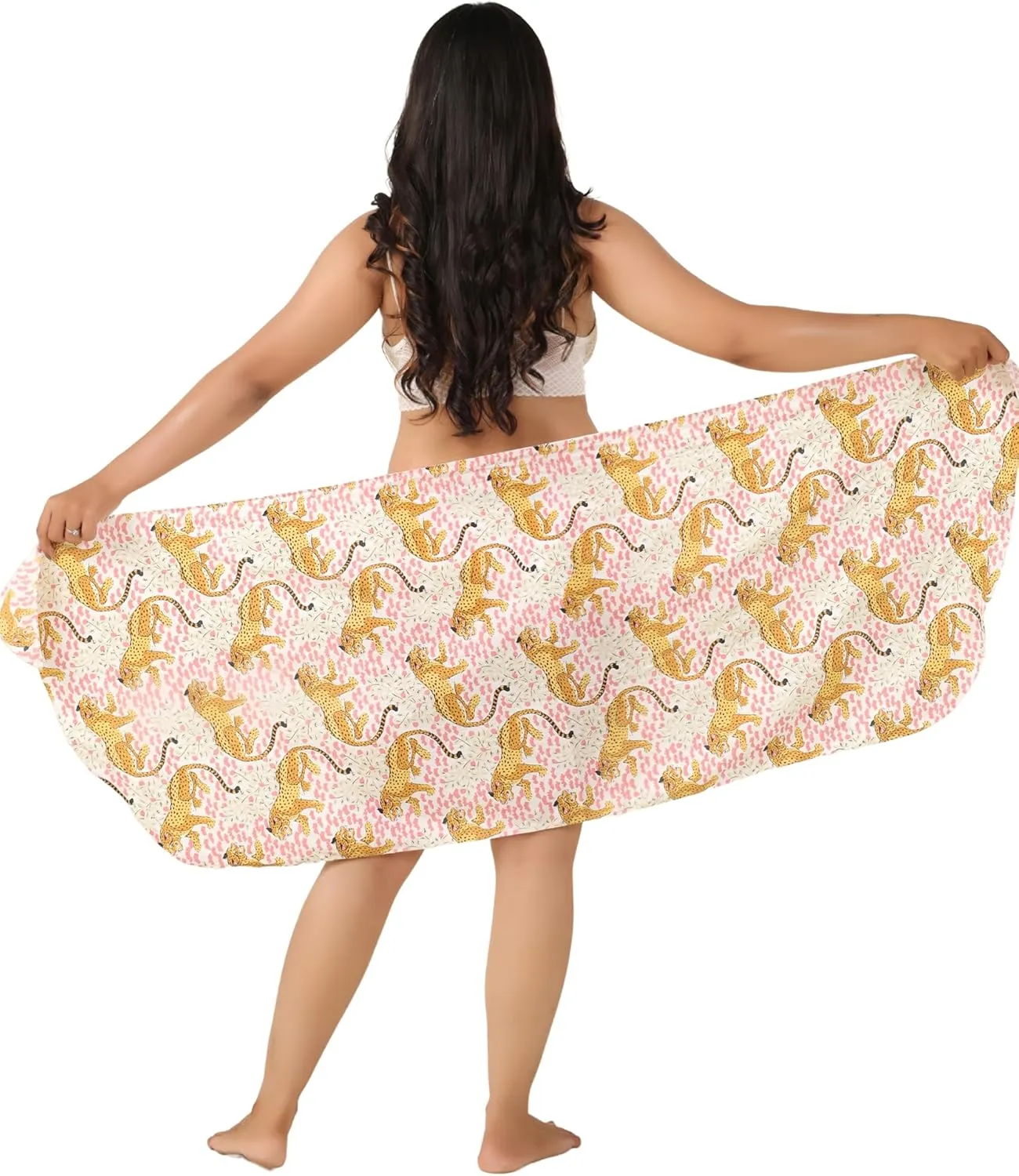 Cotton Sarong Coverup for Women Indian Floral Print Swimsuit Pareo Wrap Skirt Beach Bikini Cover Up Short (63" x 19")