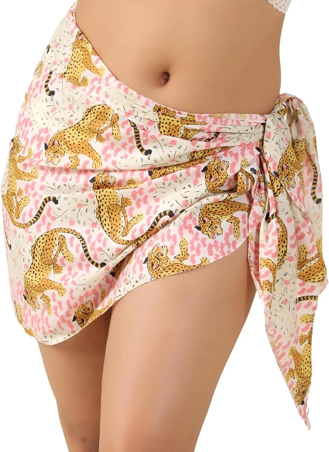 Cotton Sarong Coverup for Women Indian Floral Print Swimsuit Pareo Wrap Skirt Beach Bikini Cover Up Short (63" x 19")