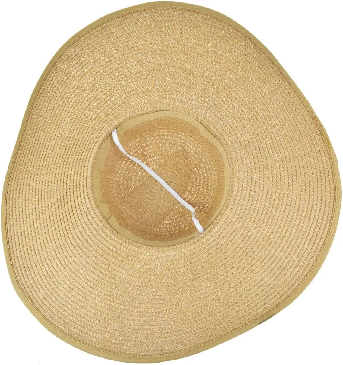 DRESHOW Beach Hats for Women Big Straw Wide Brim Summer Hat Floppy Foldable Roll up Cap Sun Hat UPF 50 