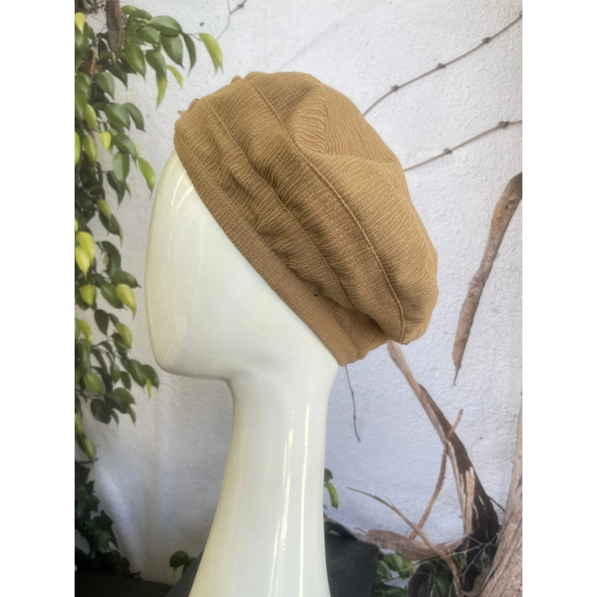 Embellished Hat - Size #1 Camel Bow