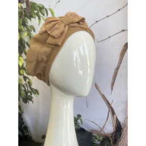 Embellished Hat - Size #1 Camel Bow