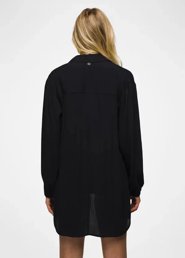 Fernie Long-Sleeve Shirt Dress - Black