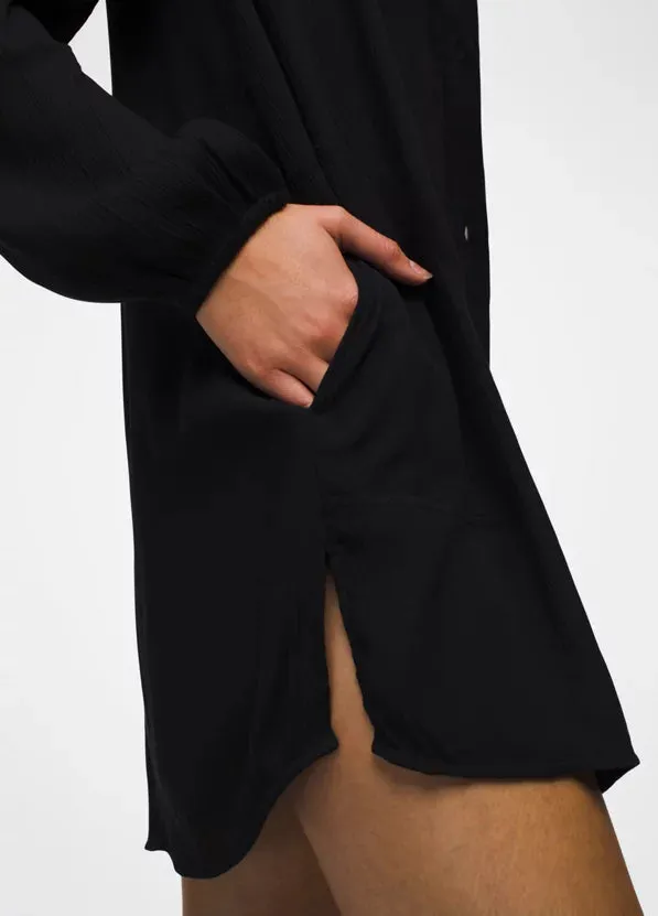 Fernie Long-Sleeve Shirt Dress - Black