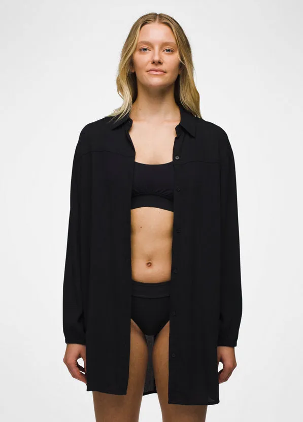 Fernie Long-Sleeve Shirt Dress - Black