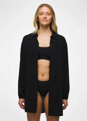 Fernie Long-Sleeve Shirt Dress - Black