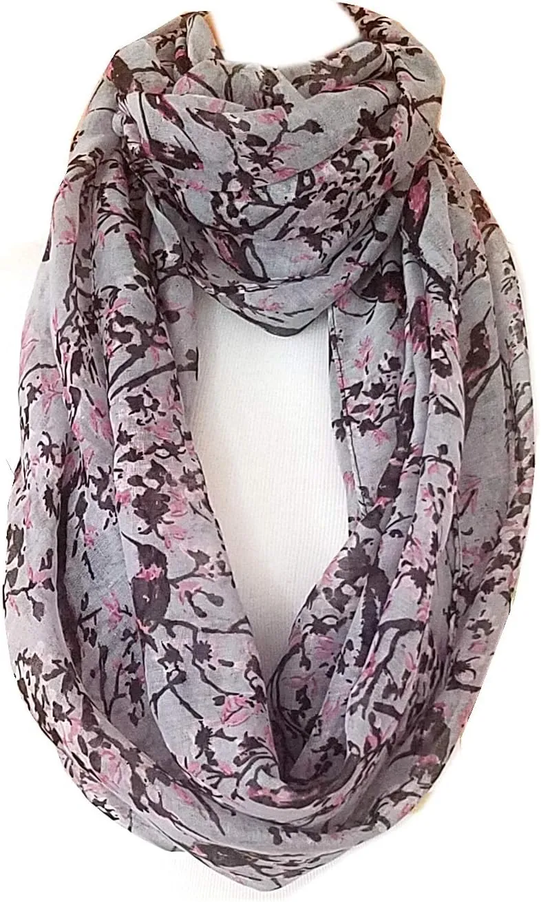 Floral Butterfly Bird Dragonfly Light Weight X Large Infinity Scarf