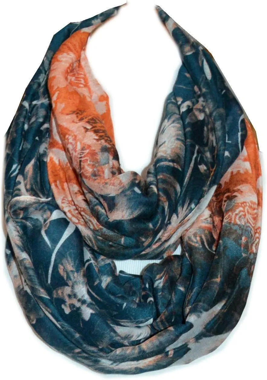 Floral Light Weight X Large Infinity Scarf