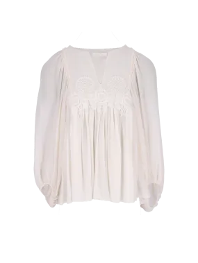 flowy silk blouse