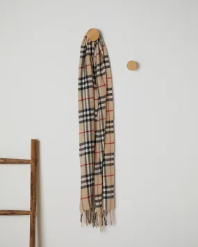 Foxford Fawn Check Lambswool Scarf