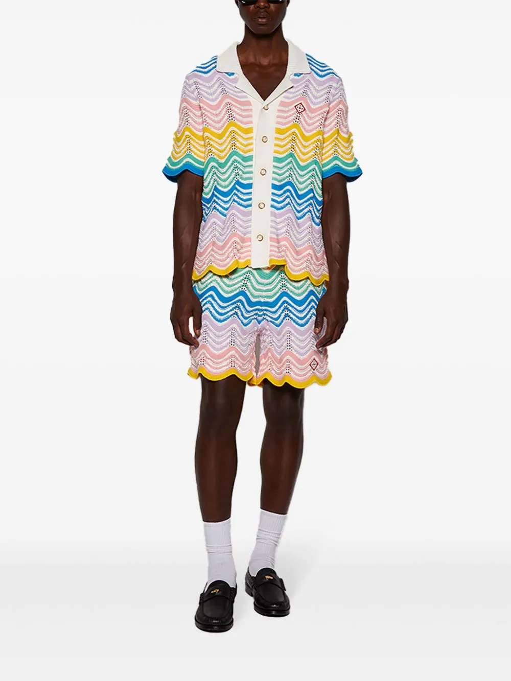 Gradient Wave crochet shorts