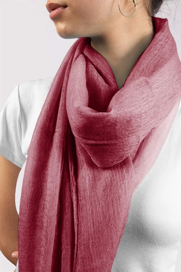 Handwoven Sriracha Red Cashmere Scarf Shawl Wrap