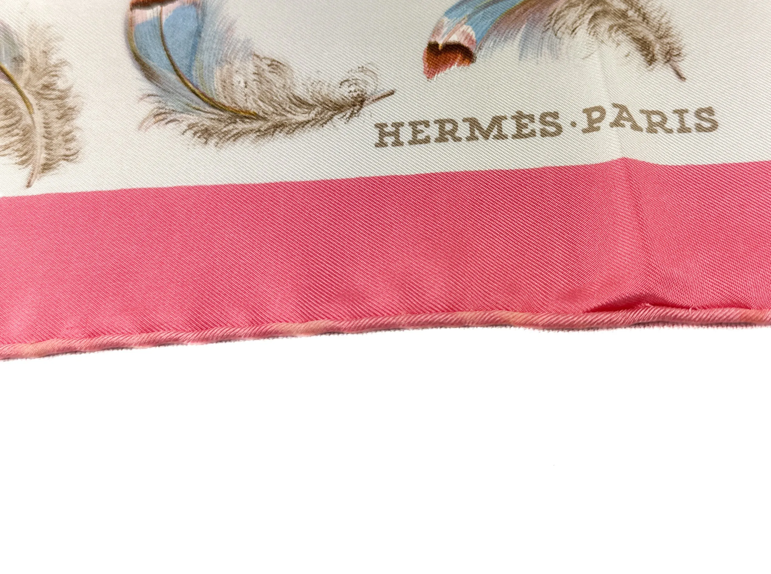 Hermès vintage 1980s Plumes 90cm silk scarf