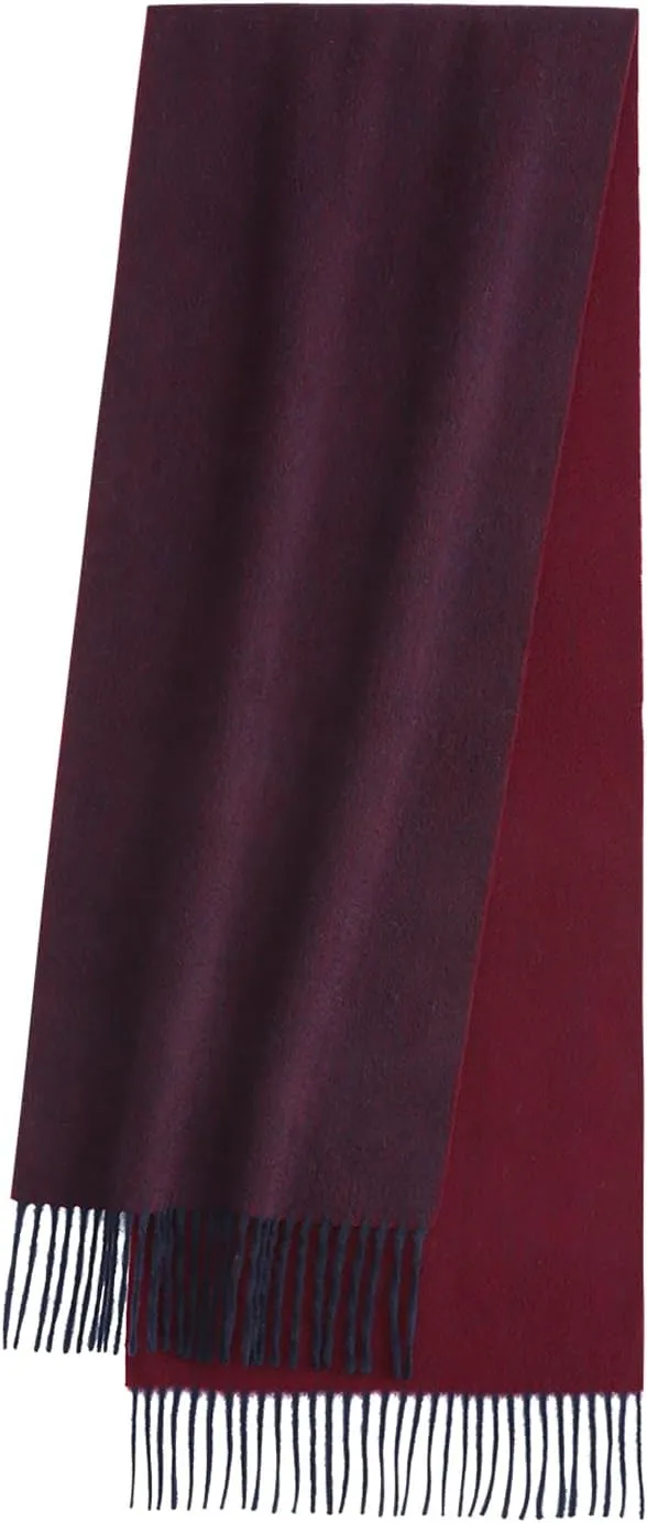 HOTDAY Cashmere Scarf - Winter Warmer With Double-sided Solid Color, Water Wave Pattern