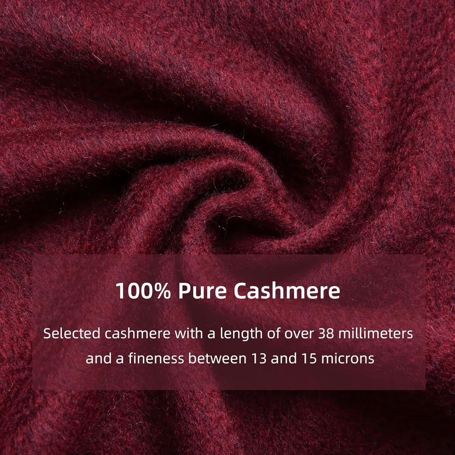 HOTDAY Cashmere Scarf - Winter Warmer With Double-sided Solid Color, Water Wave Pattern
