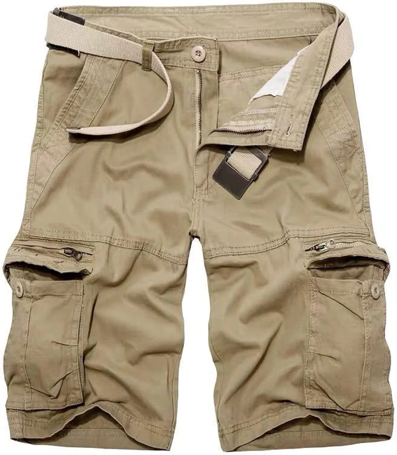 JEsilunmaMY Relaxed Fit Cargo Shorts for Men Multi-Pocket Outdoor Cotton Beach Shorts Lightweight Military Hiking Shorts