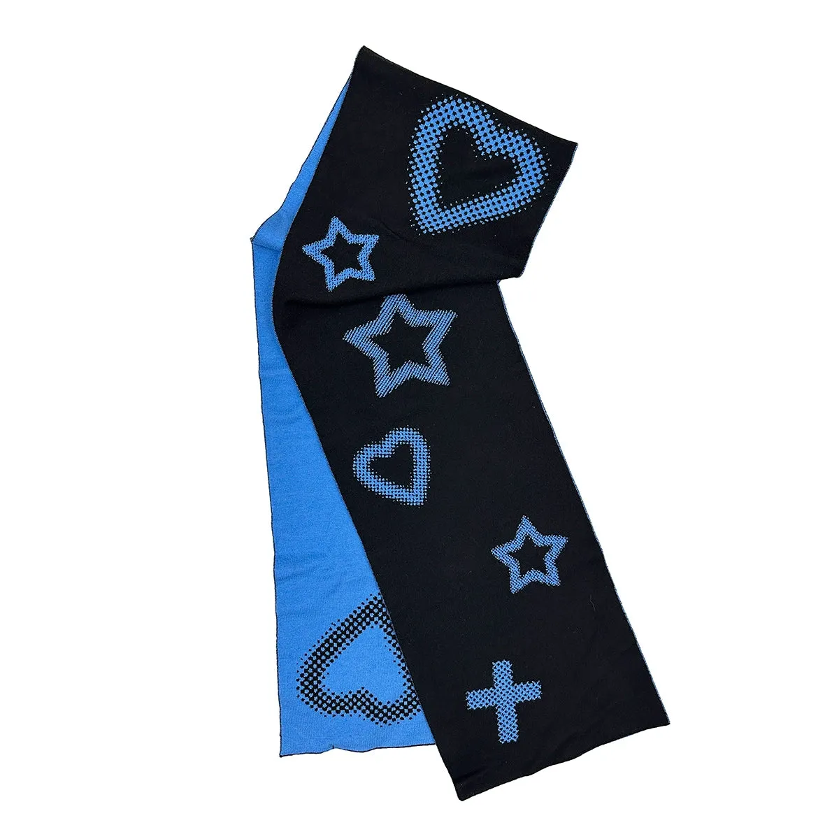 Jirai Kei Bicolor Scarf Printed Knitted Long Scarf