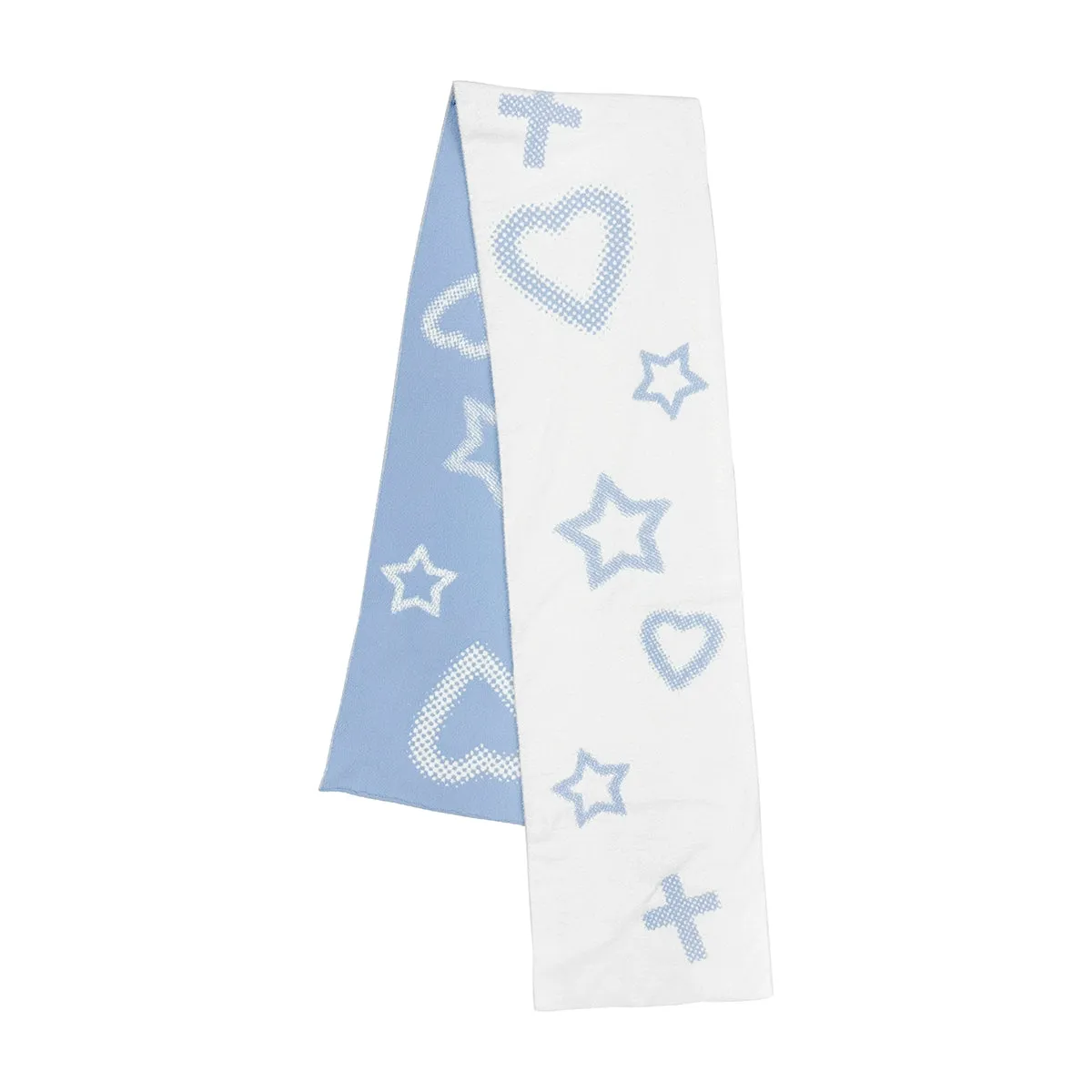 Jirai Kei Bicolor Scarf Printed Knitted Long Scarf