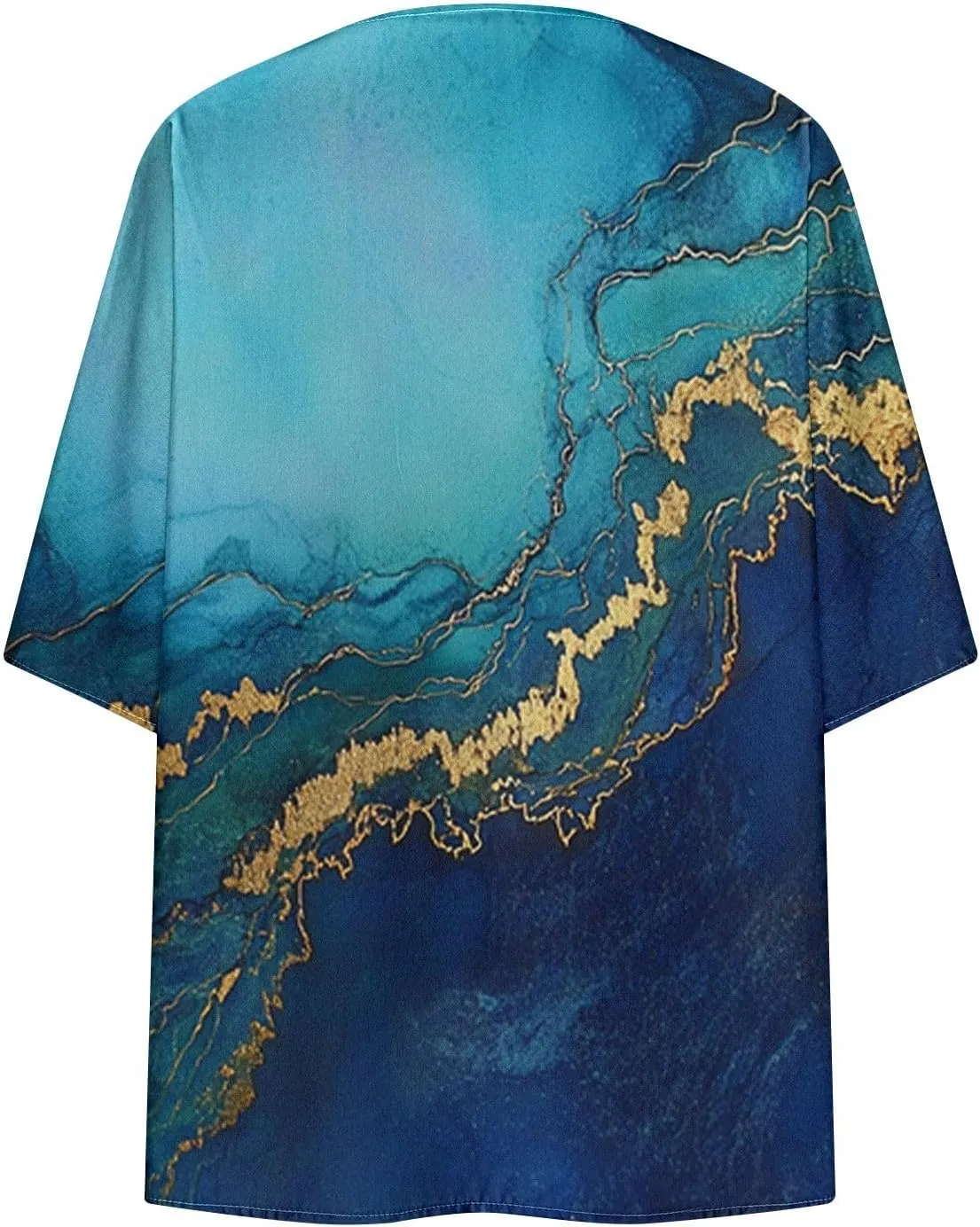 Kimono Swimsuit Coverup 2025 Womens Casual 3/4 Bat Sleeve Loose Beach Cover Up Sheer Chiffon Cardigans for Swimwear