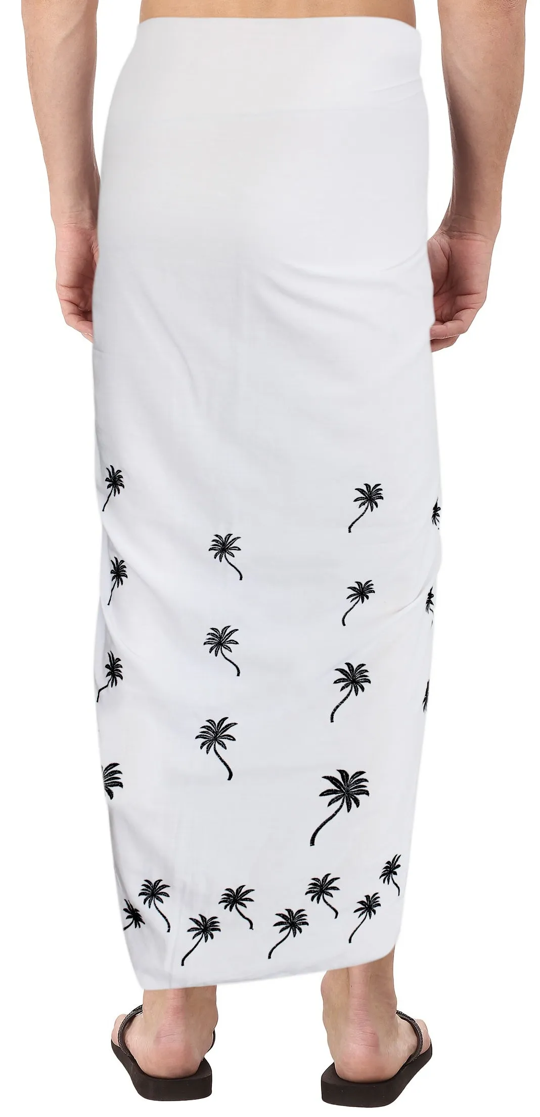 LA LEELA Rayon Solid Hawaii Casual Beach Swimwear Wrap Mens 72"X42" White_3883