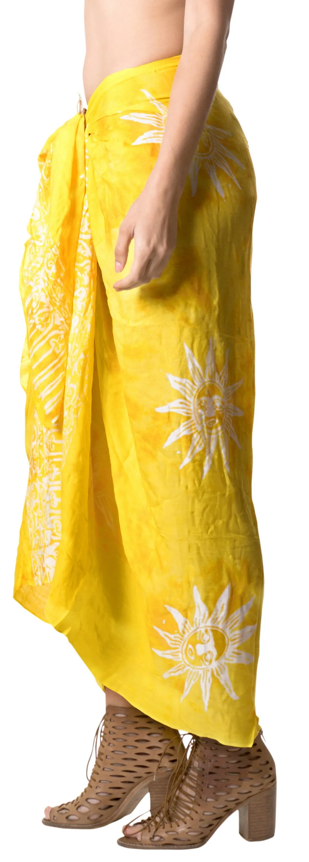 LA LEELA Swimwear Aloha Women Sarong Bikini Cover up Printed 78"X43" Golden_4477