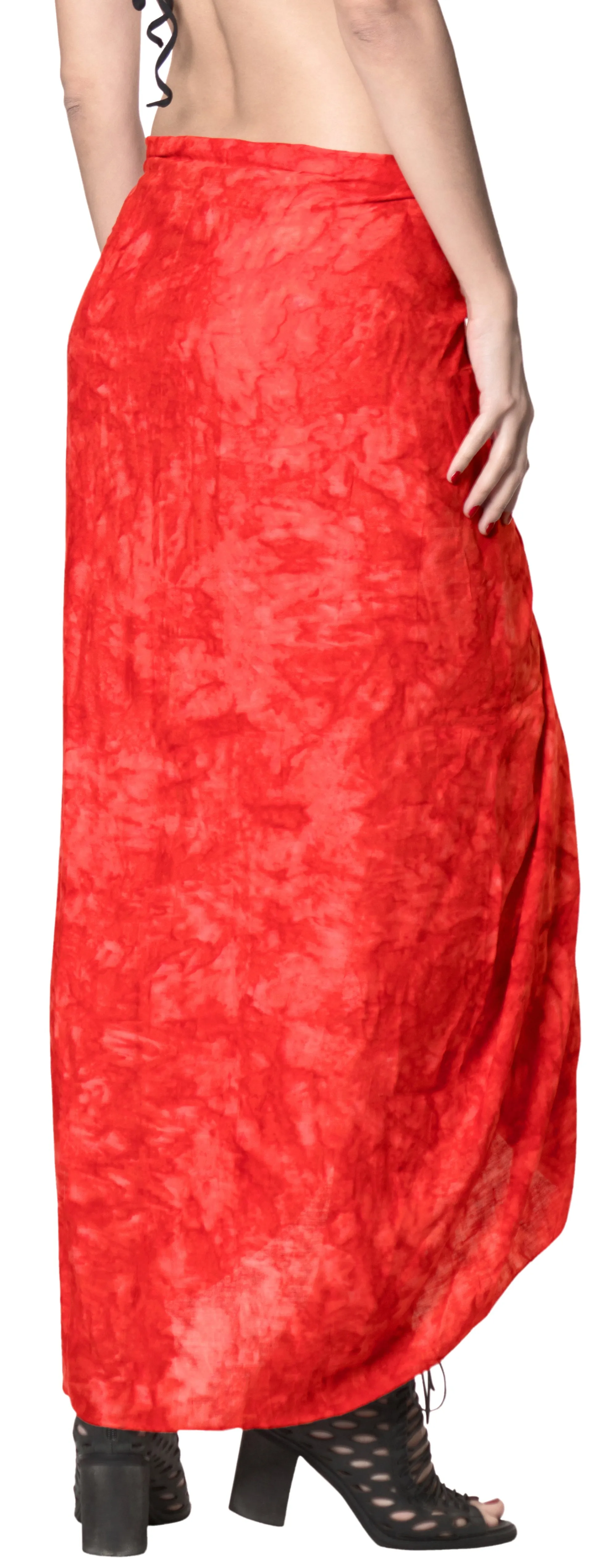 LA LEELA Swimwear Pareo Suit Beach Sarong Bikini Cover up Tie Dye 78"X43" Red_4461