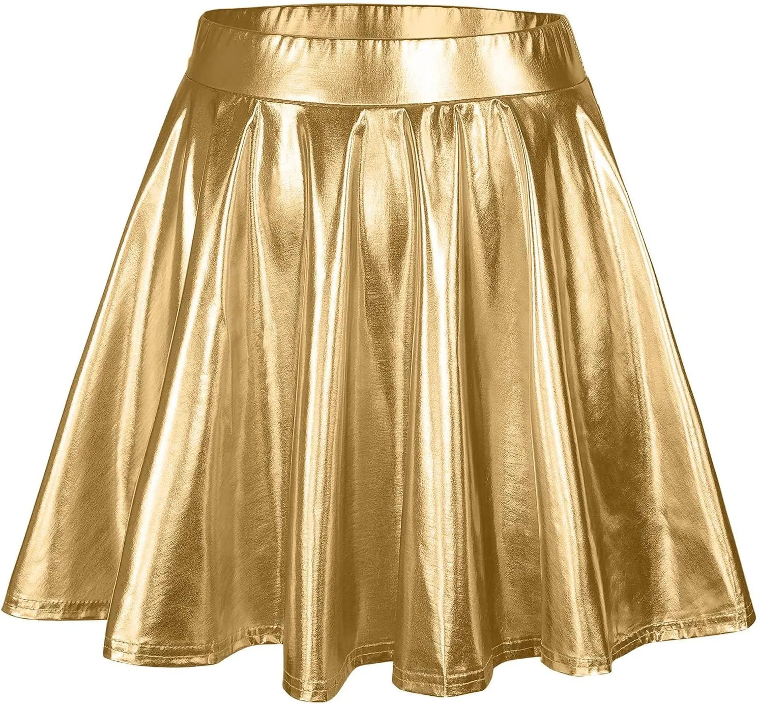 Leather Short Skirt Perform Elegant Stage Pleated with Belt Skater Skirt Sexy Elastic Solid Cute Skirts 2025 Festival