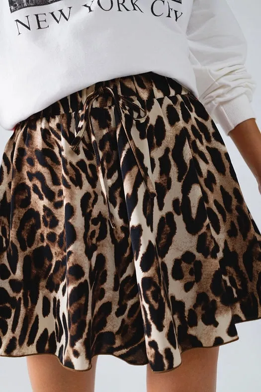 Leopard Print Shorts with Red Stripes On the Sides