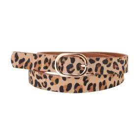 Leopard Print Skinny Belt