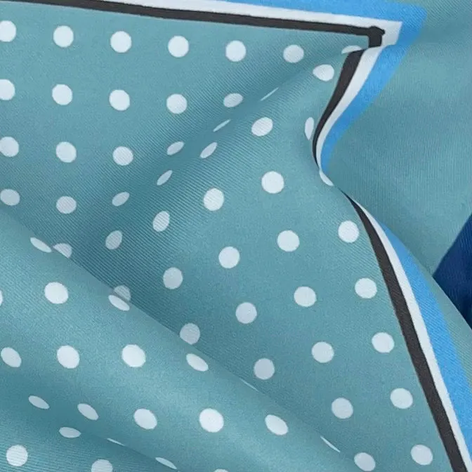 LIGHT BLUE NECKERCHIEF WITH WHITE POIS