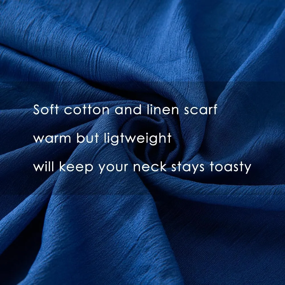 Long Lightweight Soft Scarf for Women and Men Large Shawl Wrap Cotton Blend Scarves