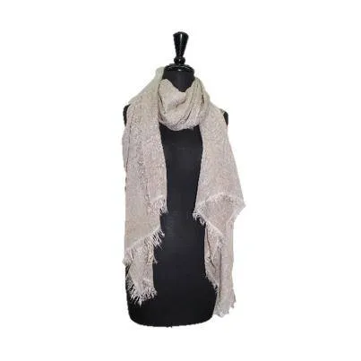 Lurex Frayed Edge Scarf - Light Pink