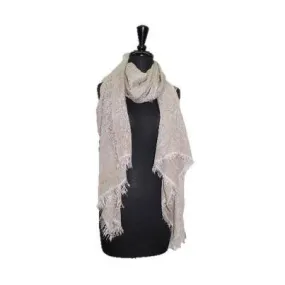 Lurex Frayed Edge Scarf - Light Pink