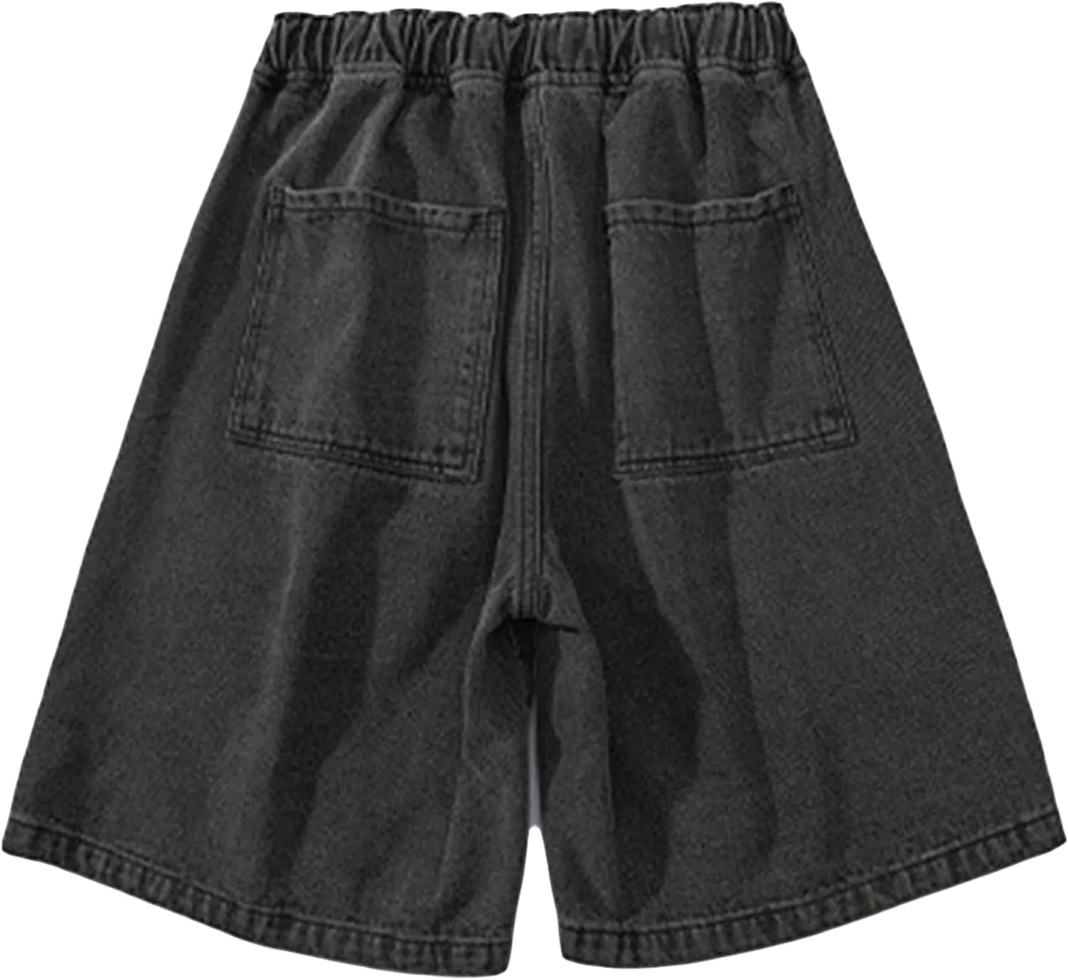 Maiyifu-GJ Men's Drawstring Loose Fit Jean Shorts Casual Elastic Waist Denim Shorts Straight Leg Relaxed Shorts