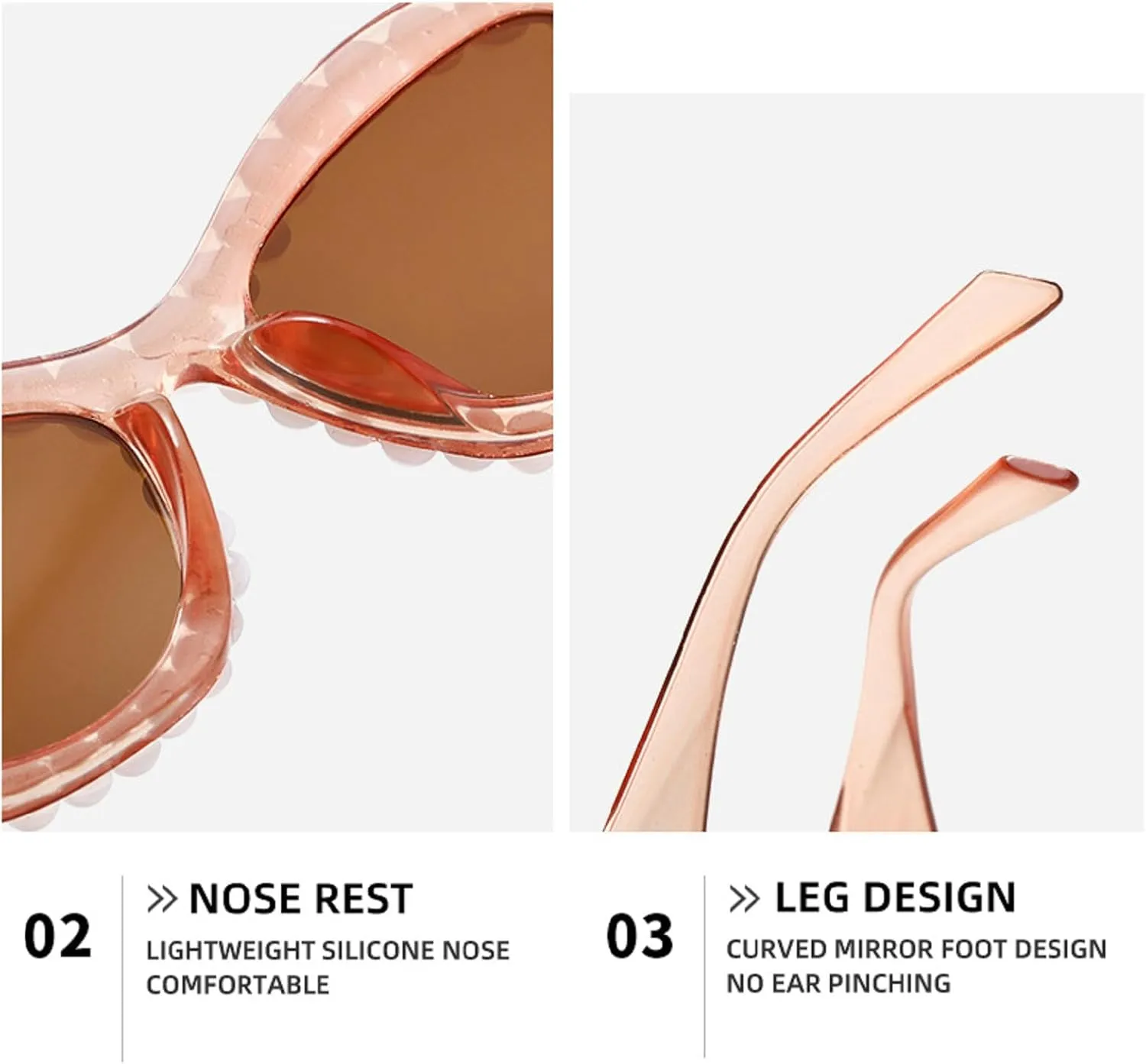 Melrose Luxury Pearl womens sunglasses Vintage Cat Eye Trendy Sunglasses For Ladies For Party UV400 Y05