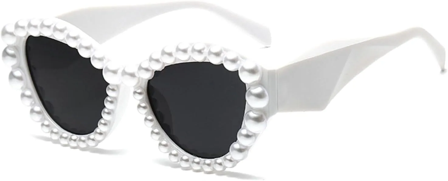 Melrose Luxury Pearl womens sunglasses Vintage Cat Eye Trendy Sunglasses For Ladies For Party UV400 Y05