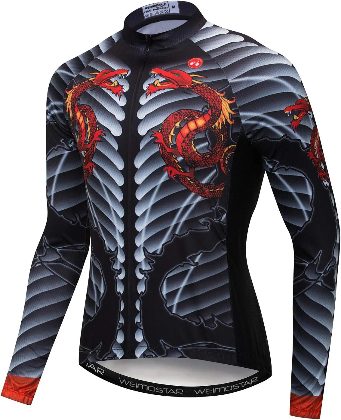 Men's 3D Long Sleeve Cycling Jersey Breathable Bike Jacket Biking Shirt