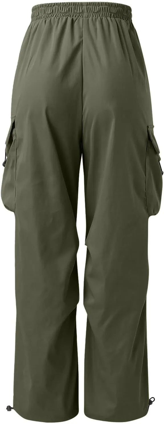 Men's Baggy Cargo Pants Trendy Casual Parachute Pant Loose Fit Harem Joggers with Pockets for Streetwear