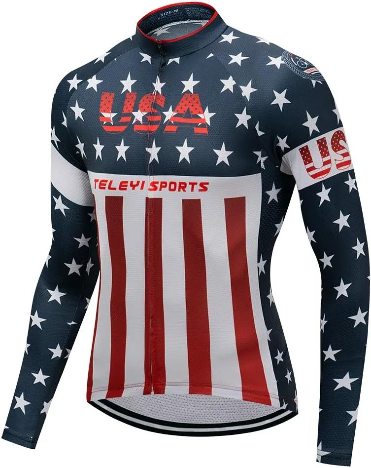 Men's Bike Shirt Tops 3D Long Sleeve Cycling Jersey Breathable Bike Jacket Biking Cycle Shirt