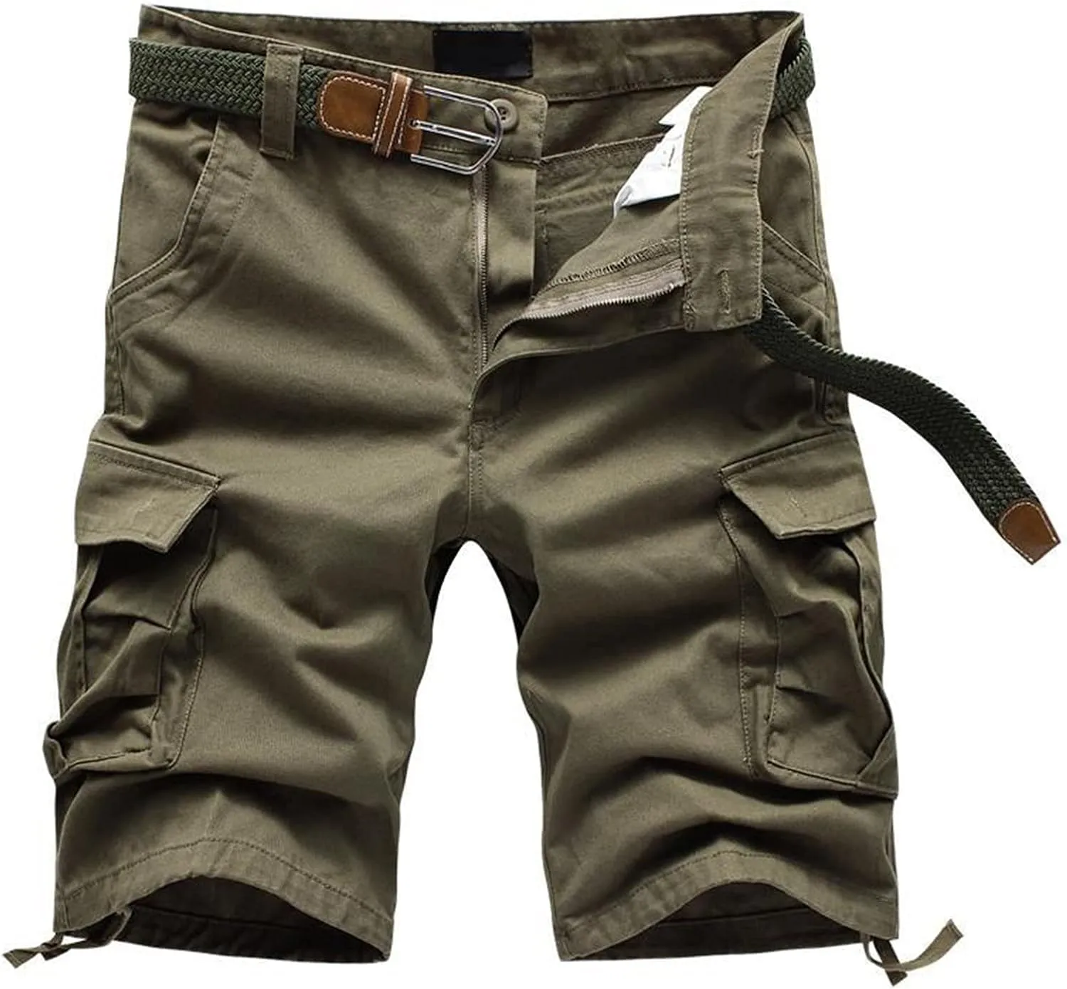 Mens Cargo Shorts Relaxed Fit Stretch Waist Multi Pocket Athletic Jogger Shorts Lightweight Tooling Shorts No Belt