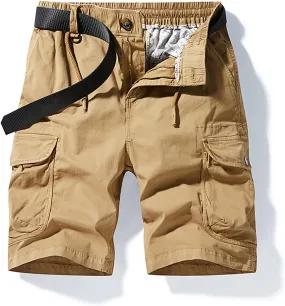 Men's Cotton Twill Cargo Shorts Classic Relaxed Fit Tactical Shorts Casual Outdoor Fishing Shorts with Multi Pockets